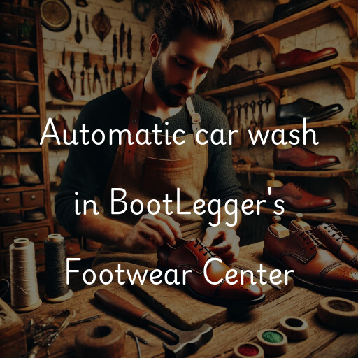 Automatic car wash in BootLegger's Footwear Center